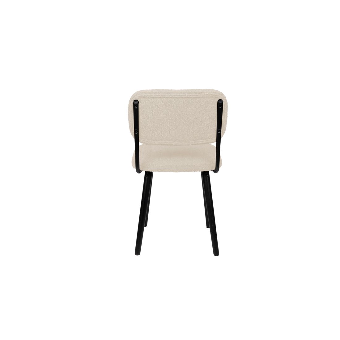 White Label Living Eetkamerstoel Jake Bouclé Wit - KwaliteitWonen.nl