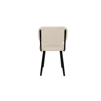 White Label Living Eetkamerstoel Jake Bouclé Wit - KwaliteitWonen.nl