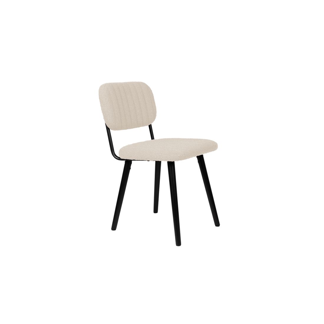 White Label Living Eetkamerstoel Jake Bouclé Wit - KwaliteitWonen.nl