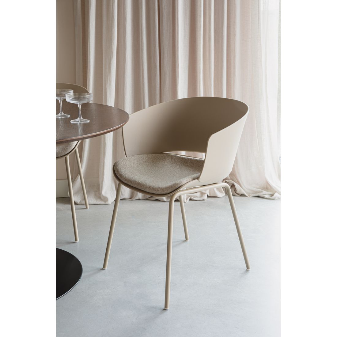 White Label Living Eetkamerstoel Jessica Beige - KwaliteitWonen.nl