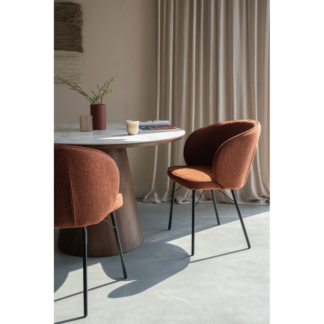 White Label Living Eetkamerstoel Joa Terra - KwaliteitWonen.nl