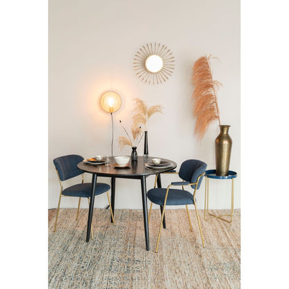 White Label Living Eetkamerstoel Jolien Goud Donkerblauw - KwaliteitWonen.nl