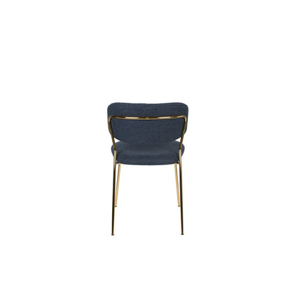 White Label Living Eetkamerstoel Jolien Goud Donkerblauw - KwaliteitWonen.nl