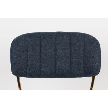 White Label Living Eetkamerstoel Jolien Goud Donkerblauw - KwaliteitWonen.nl
