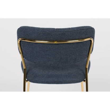 White Label Living Eetkamerstoel Jolien Goud Donkerblauw - KwaliteitWonen.nl