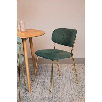 White Label Living Eetkamerstoel Jolien Goud Donkergroen - KwaliteitWonen.nl