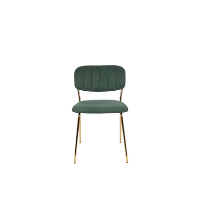 White Label Living Eetkamerstoel Jolien Goud Donkergroen - KwaliteitWonen.nl