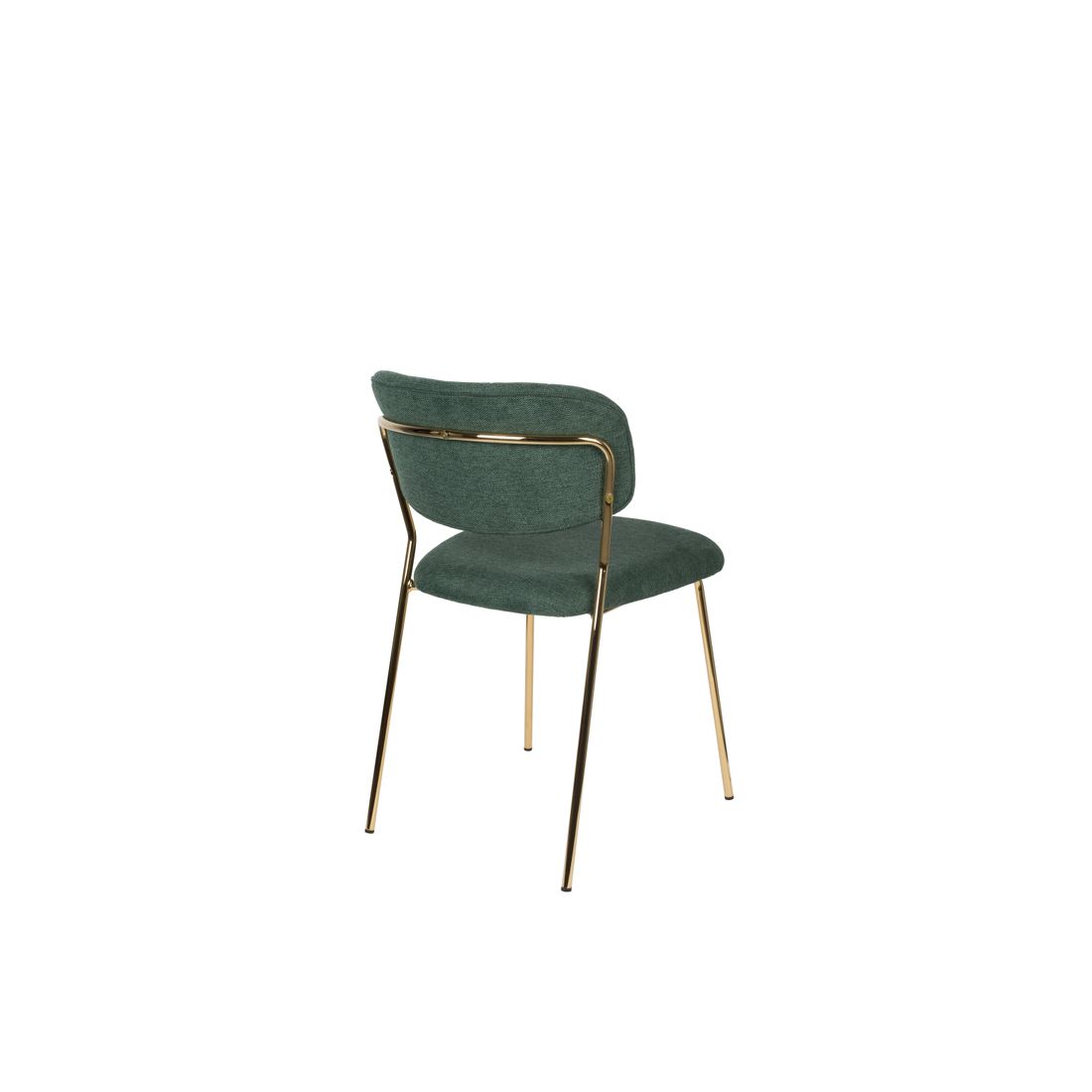 White Label Living Eetkamerstoel Jolien Goud Donkergroen - KwaliteitWonen.nl