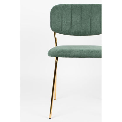 White Label Living Eetkamerstoel Jolien Goud Donkergroen - KwaliteitWonen.nl