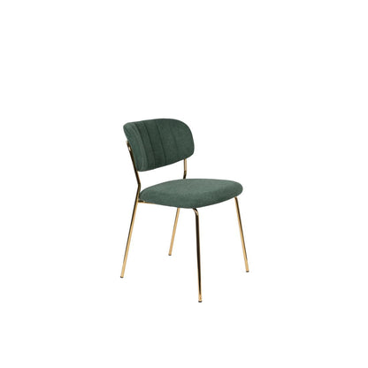 White Label Living Eetkamerstoel Jolien Goud Donkergroen - KwaliteitWonen.nl