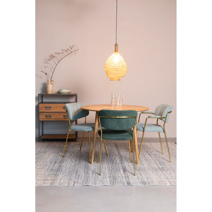 White Label Living Eetkamerstoel Jolien Goud Groen - KwaliteitWonen.nl