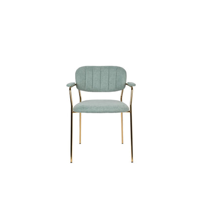 White Label Living Eetkamerstoel Jolien Goud Groen - KwaliteitWonen.nl