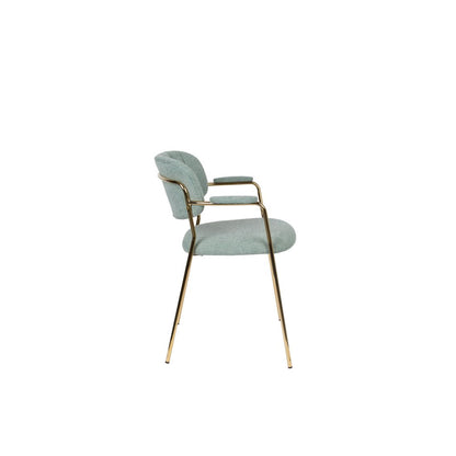 White Label Living Eetkamerstoel Jolien Goud Groen - KwaliteitWonen.nl
