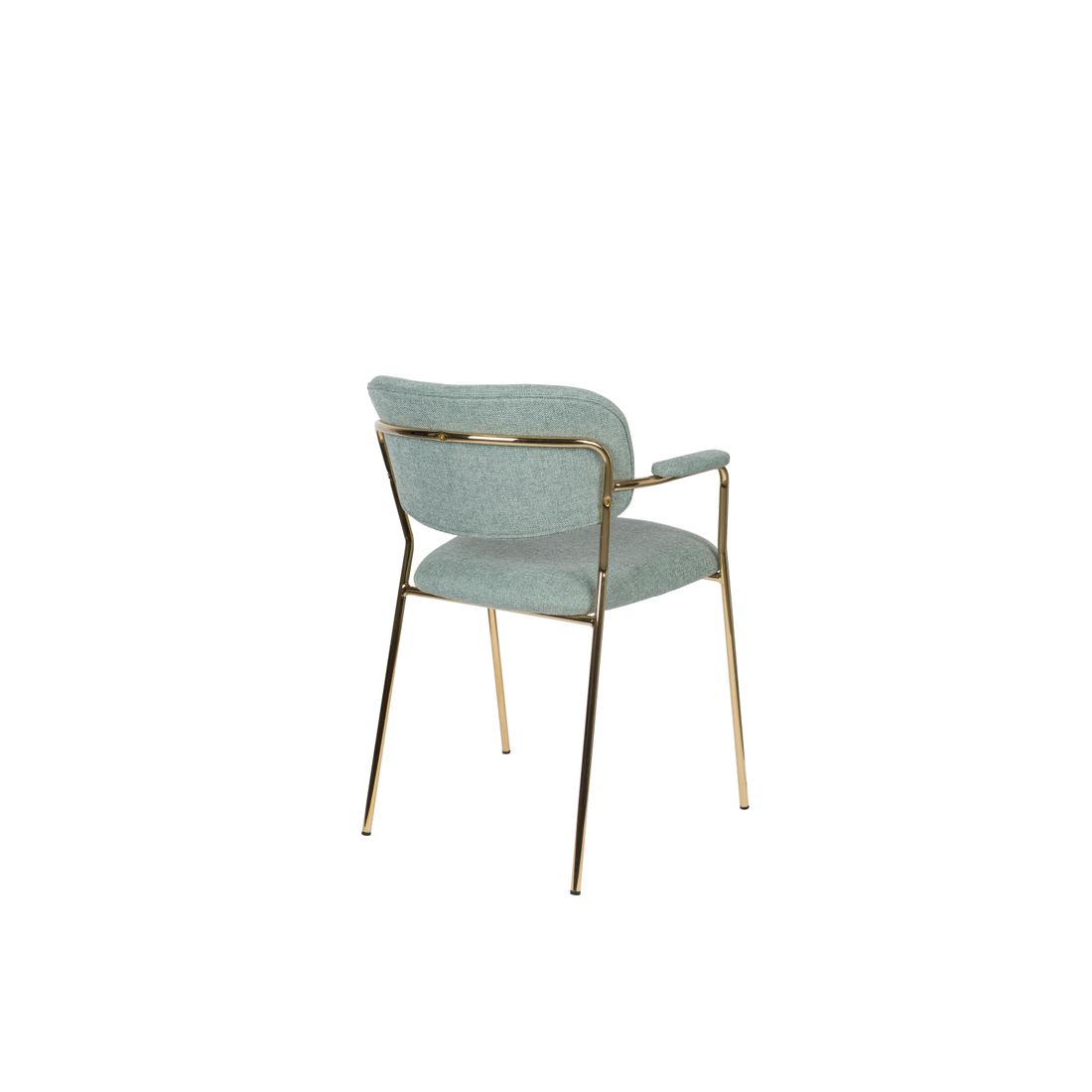White Label Living Eetkamerstoel Jolien Goud Groen - KwaliteitWonen.nl