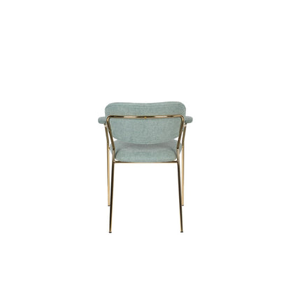 White Label Living Eetkamerstoel Jolien Goud Groen - KwaliteitWonen.nl