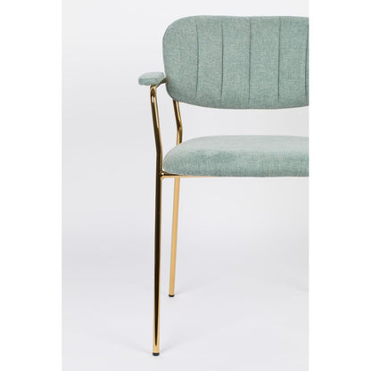 White Label Living Eetkamerstoel Jolien Goud Groen - KwaliteitWonen.nl