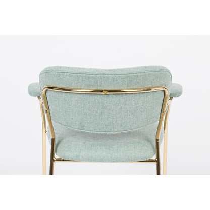 White Label Living Eetkamerstoel Jolien Goud Groen - KwaliteitWonen.nl