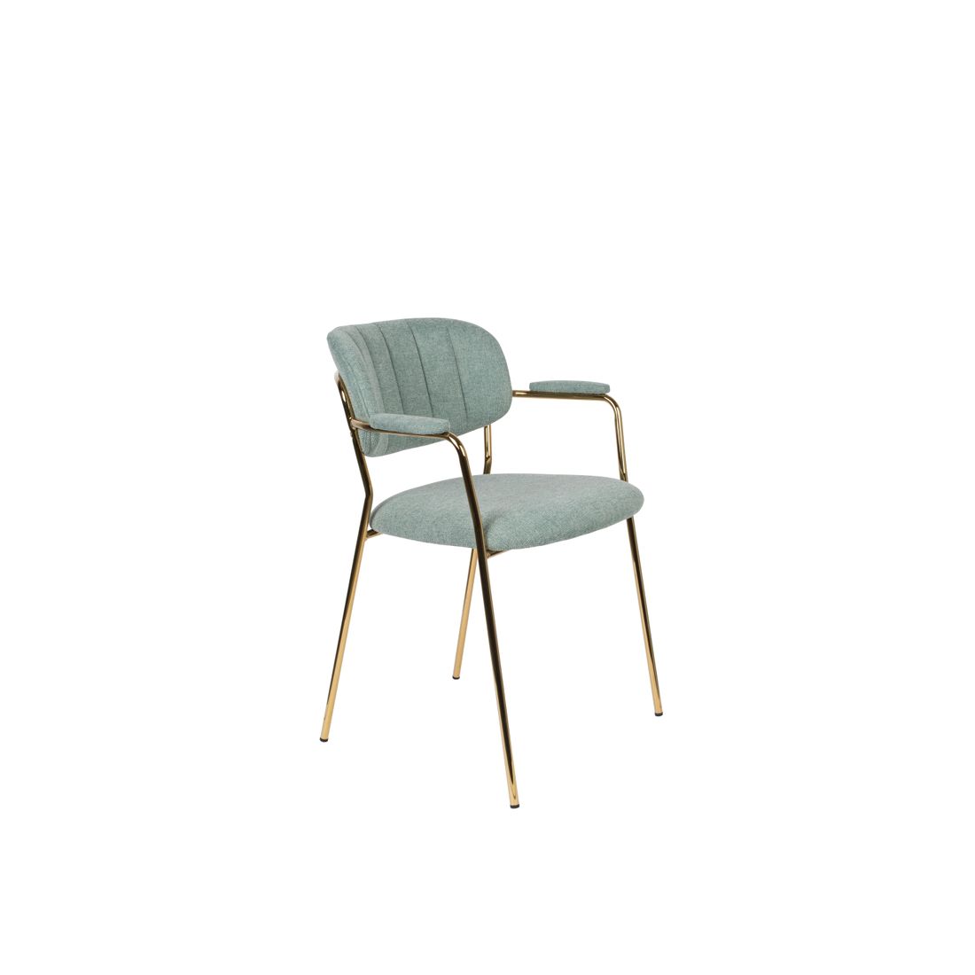 White Label Living Eetkamerstoel Jolien Goud Groen - KwaliteitWonen.nl