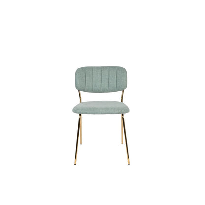 White Label Living Eetkamerstoel Jolien Goud Lichtgroen - KwaliteitWonen.nl