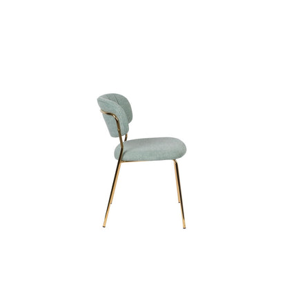White Label Living Eetkamerstoel Jolien Goud Lichtgroen - KwaliteitWonen.nl