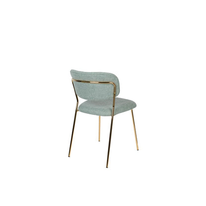 White Label Living Eetkamerstoel Jolien Goud Lichtgroen - KwaliteitWonen.nl