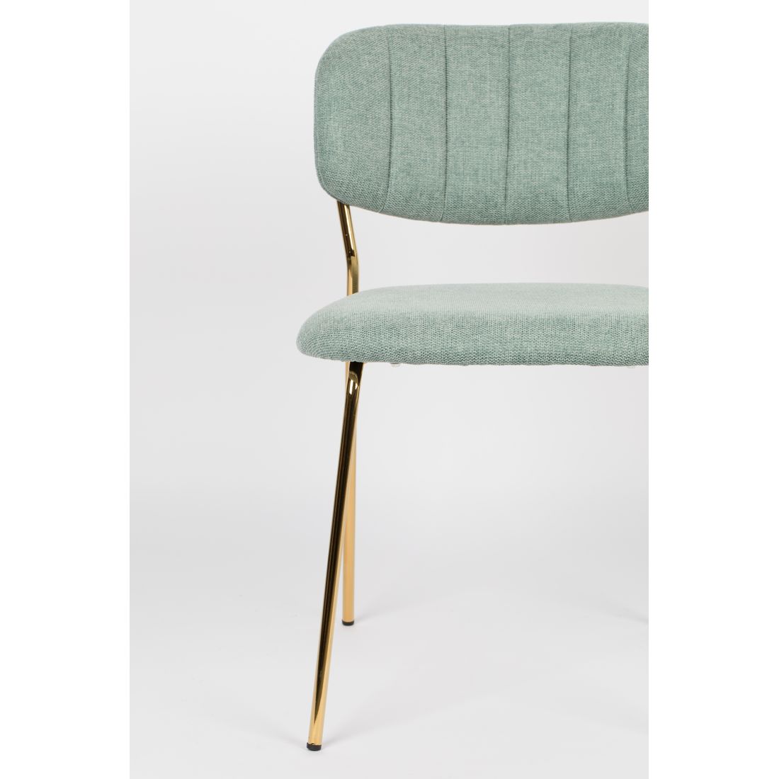 White Label Living Eetkamerstoel Jolien Goud Lichtgroen - KwaliteitWonen.nl