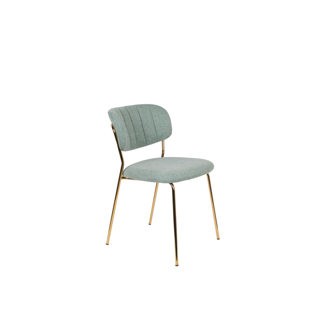 White Label Living Eetkamerstoel Jolien Goud Lichtgroen - KwaliteitWonen.nl
