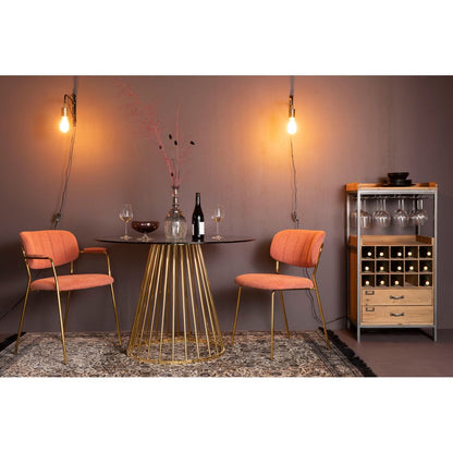 White Label Living Eetkamerstoel Jolien Goud Roze - KwaliteitWonen.nl