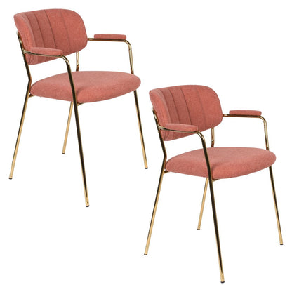 White Label Living Eetkamerstoel Jolien Goud Roze - KwaliteitWonen.nl
