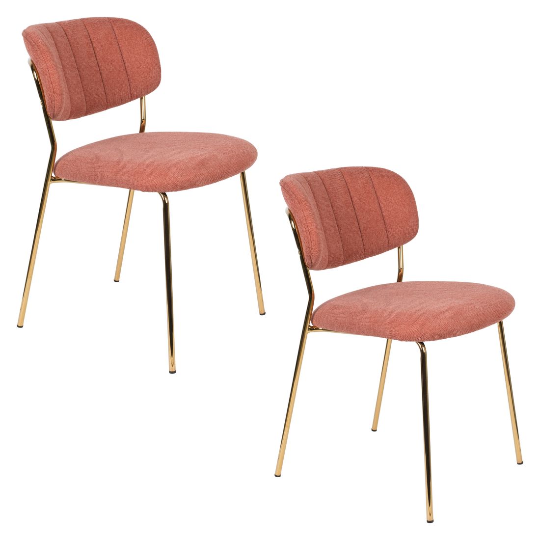White Label Living Eetkamerstoel Jolien Goud Roze - KwaliteitWonen.nl