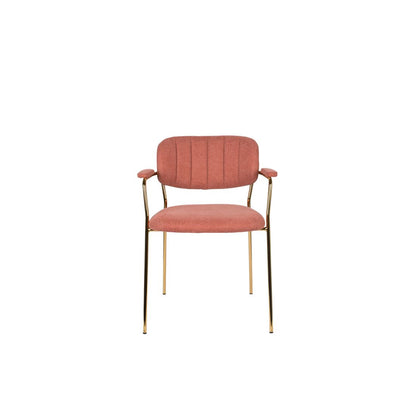White Label Living Eetkamerstoel Jolien Goud Roze - KwaliteitWonen.nl