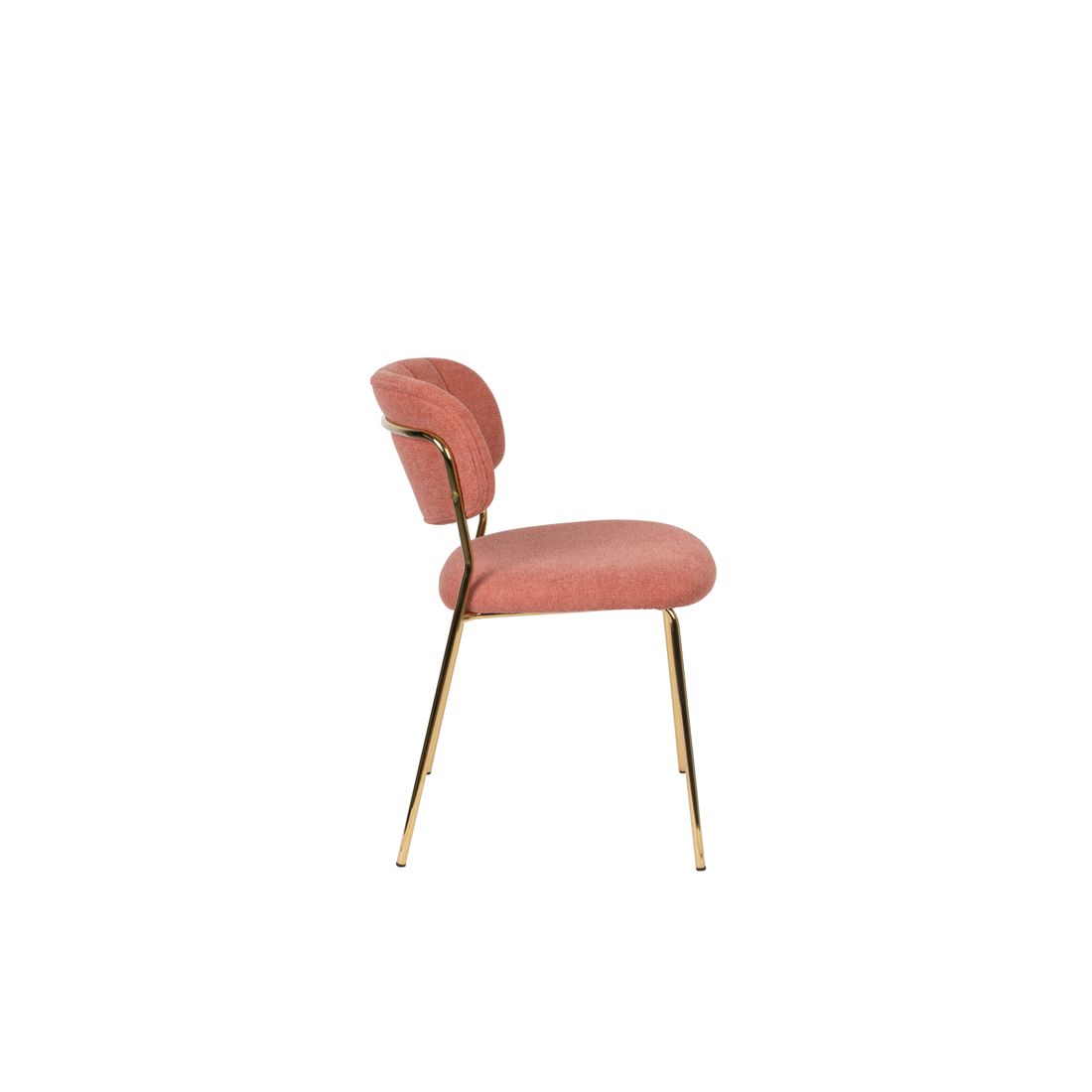 White Label Living Eetkamerstoel Jolien Goud Roze - KwaliteitWonen.nl