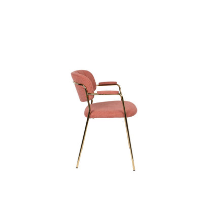 White Label Living Eetkamerstoel Jolien Goud Roze - KwaliteitWonen.nl