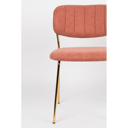 White Label Living Eetkamerstoel Jolien Goud Roze - KwaliteitWonen.nl