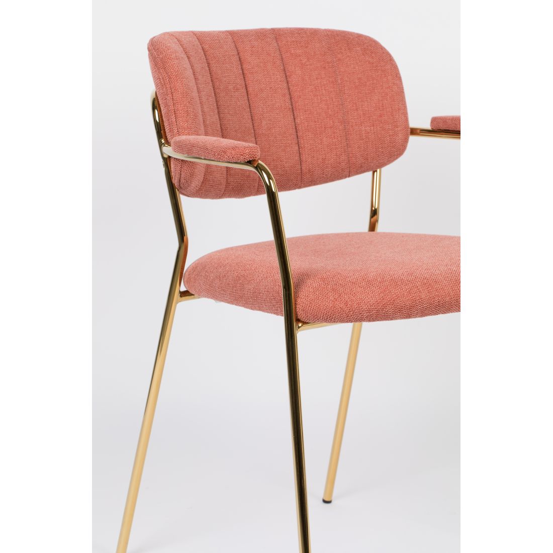 White Label Living Eetkamerstoel Jolien Goud Roze - KwaliteitWonen.nl