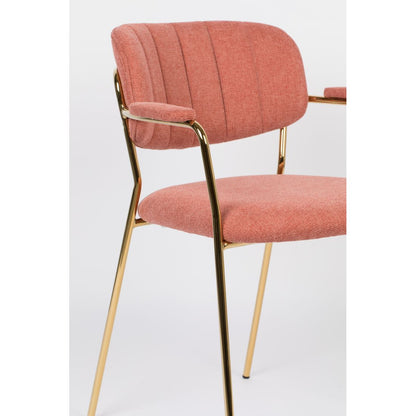 White Label Living Eetkamerstoel Jolien Goud Roze - KwaliteitWonen.nl