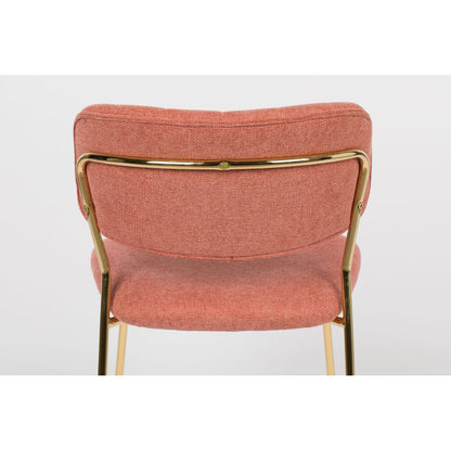 White Label Living Eetkamerstoel Jolien Goud Roze - KwaliteitWonen.nl