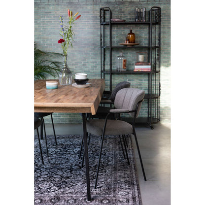 White Label Living Eetkamerstoel Jolien Zwart Donkergrijs - KwaliteitWonen.nl