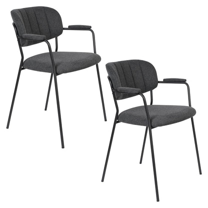 White Label Living Eetkamerstoel Jolien Zwart Donkergrijs - KwaliteitWonen.nl