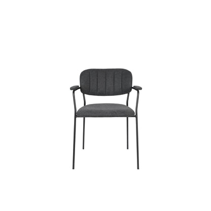 White Label Living Eetkamerstoel Jolien Zwart Donkergrijs - KwaliteitWonen.nl