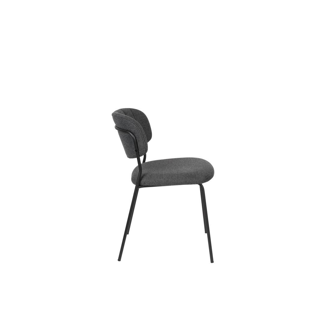 White Label Living Eetkamerstoel Jolien Zwart / Donkergrijs - KwaliteitWonen.nl