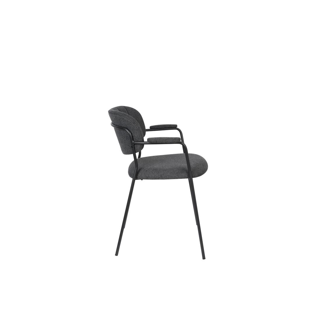 White Label Living Eetkamerstoel Jolien Zwart Donkergrijs - KwaliteitWonen.nl