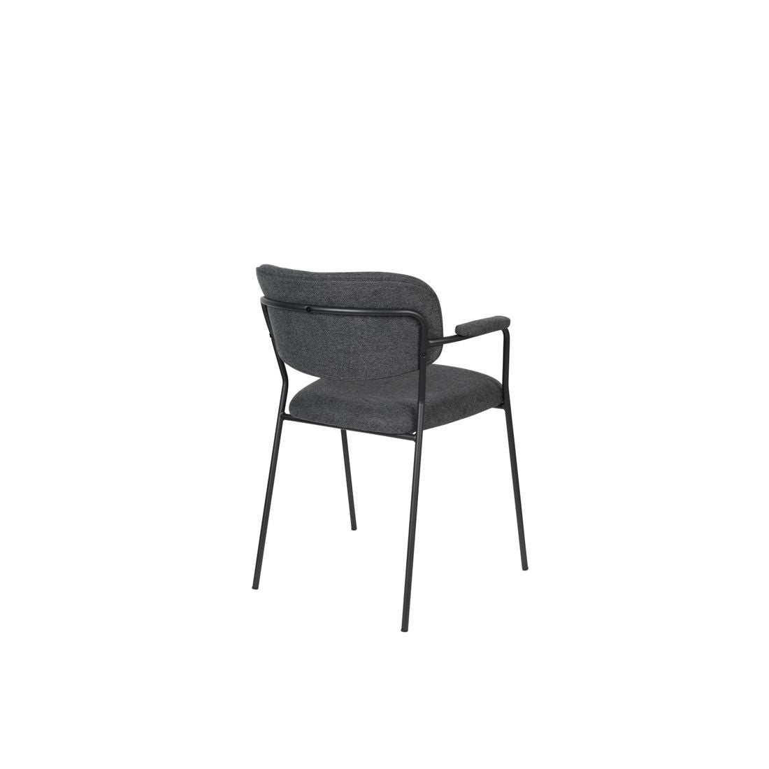 White Label Living Eetkamerstoel Jolien Zwart Donkergrijs - KwaliteitWonen.nl