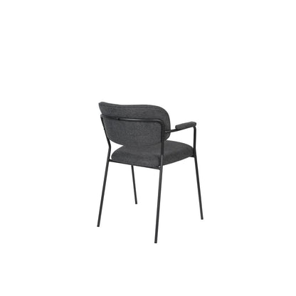 White Label Living Eetkamerstoel Jolien Zwart Donkergrijs - KwaliteitWonen.nl