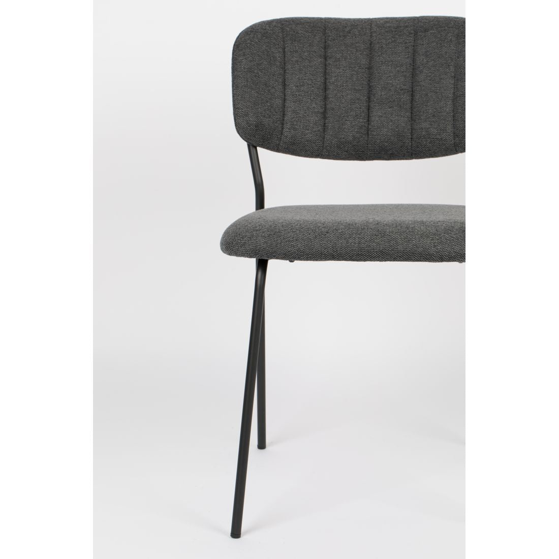 White Label Living Eetkamerstoel Jolien Zwart / Donkergrijs - KwaliteitWonen.nl