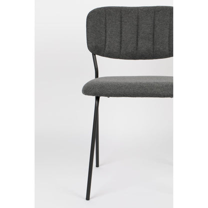 White Label Living Eetkamerstoel Jolien Zwart / Donkergrijs - KwaliteitWonen.nl
