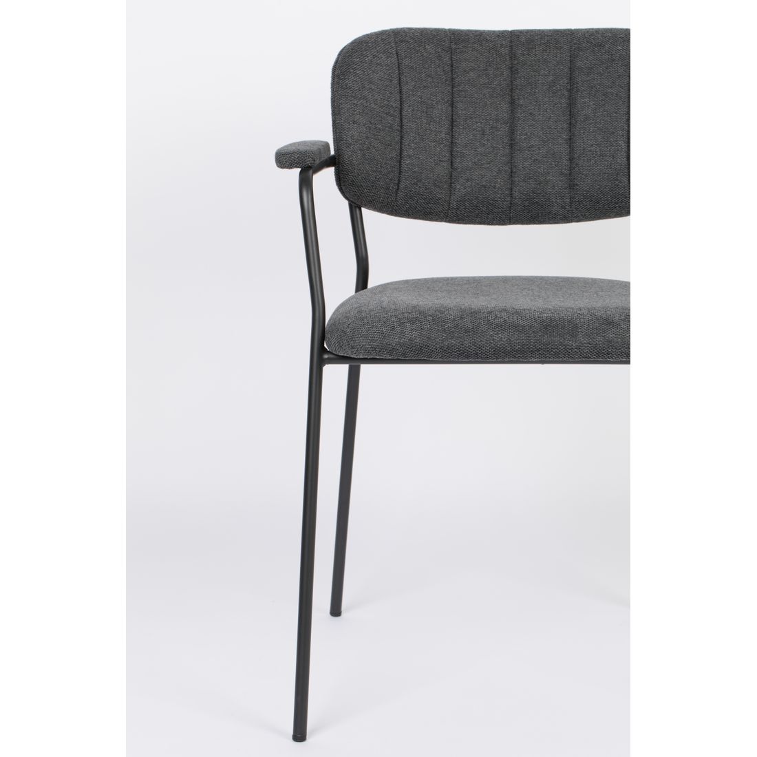 White Label Living Eetkamerstoel Jolien Zwart Donkergrijs - KwaliteitWonen.nl