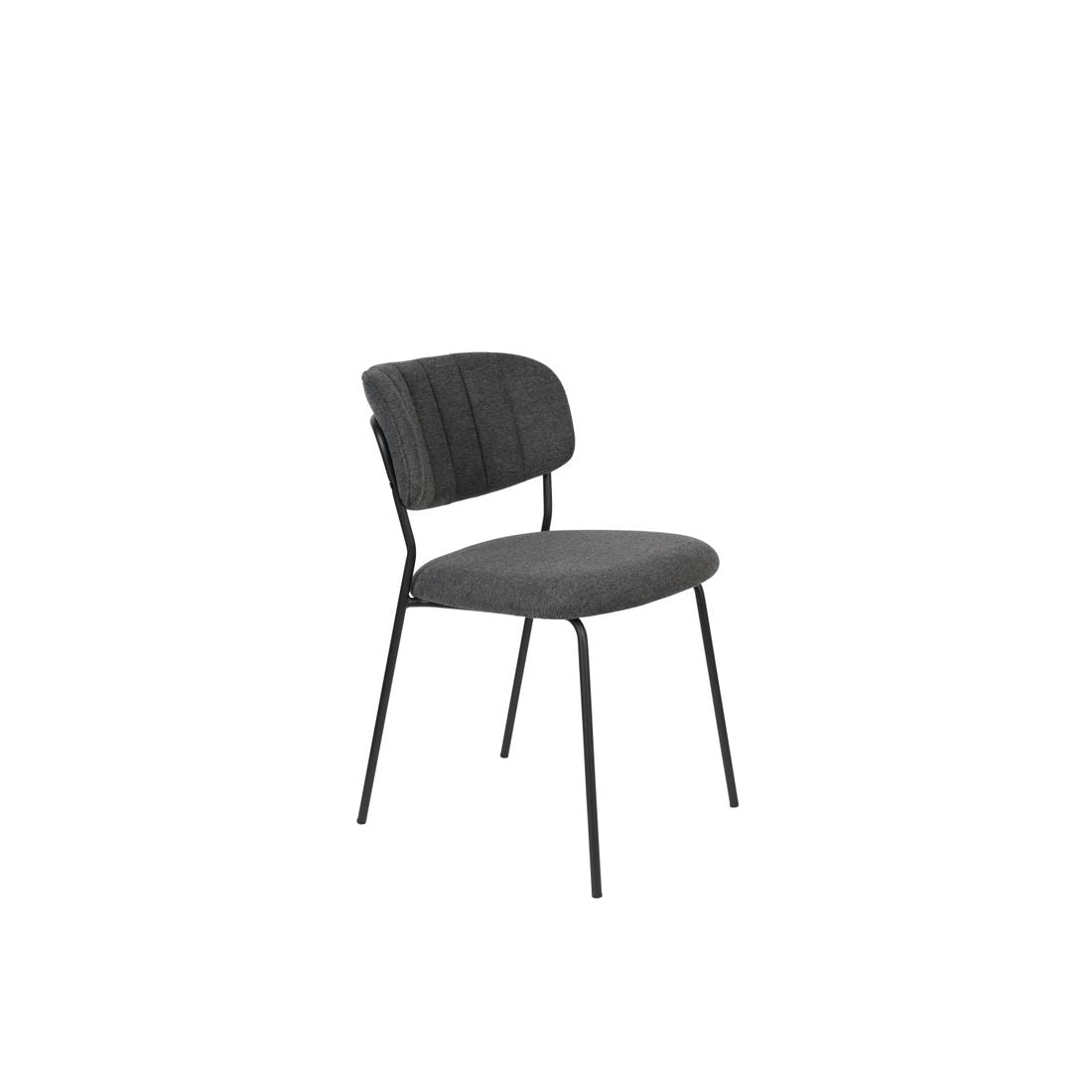 White Label Living Eetkamerstoel Jolien Zwart / Donkergrijs - KwaliteitWonen.nl