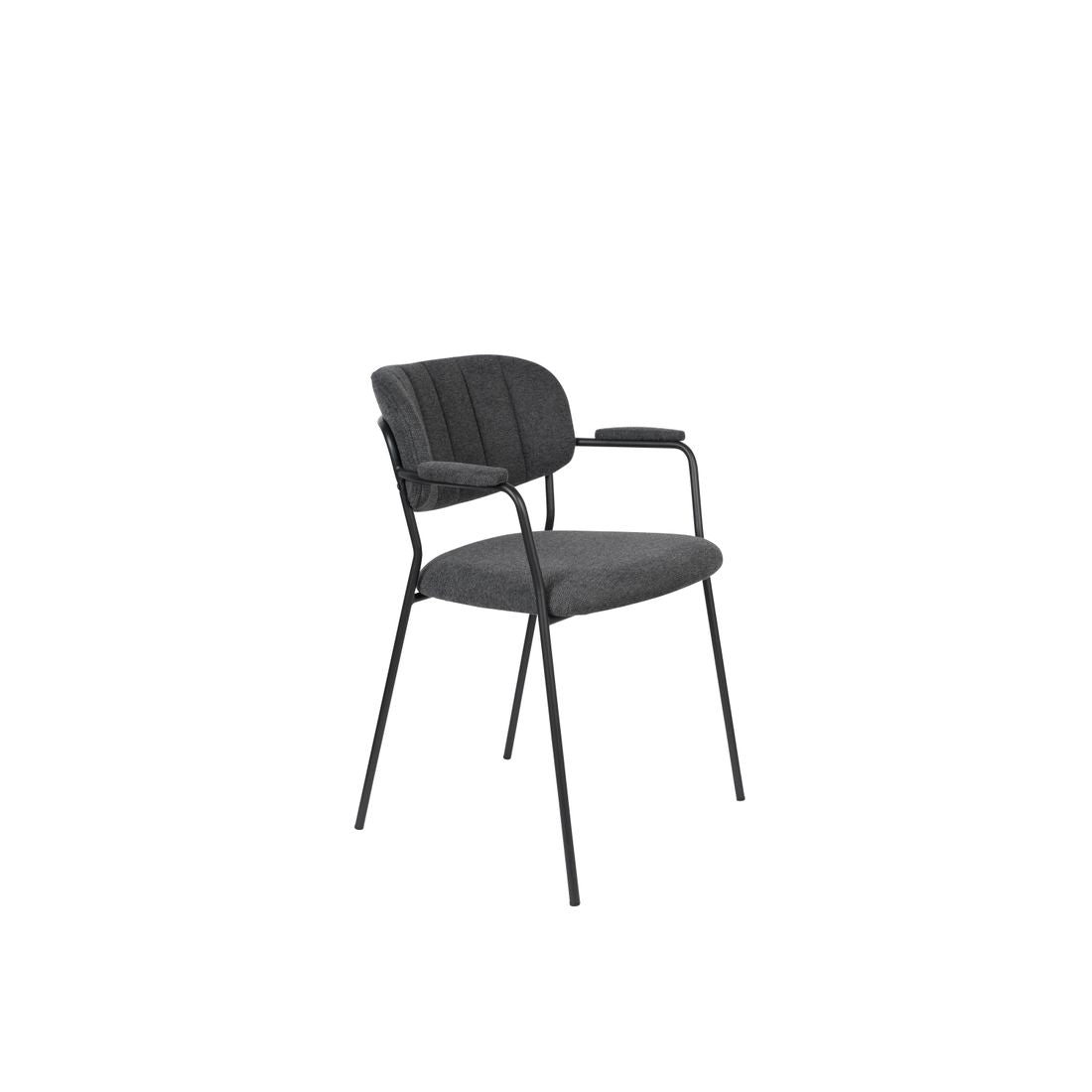 White Label Living Eetkamerstoel Jolien Zwart Donkergrijs - KwaliteitWonen.nl
