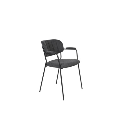 White Label Living Eetkamerstoel Jolien Zwart Donkergrijs - KwaliteitWonen.nl
